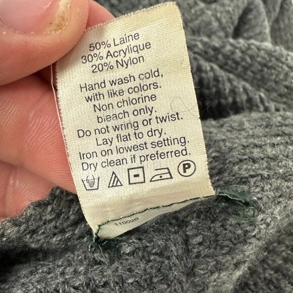 J Crew Infinity Scarf Waffle Knit Wool Blend Dark Gray Soft Comfortable Stylish - Picture 4 of 5